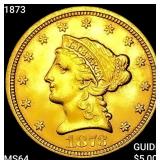 1873 $2.50 Gold Quarter Eagle CHOICE BU