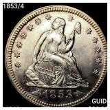 1853/4 Seated Liberty Quarter CHOICE BU+