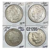 [4 Coins] 1894-1904 Morgan Silver Dollar