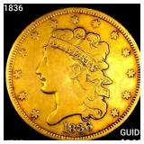 1836 $5 Gold Half Eagle NEARLY UNCIRCULATED