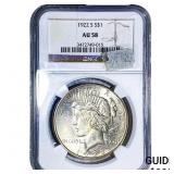 1922-S Silver Peace Dollar NGC AU58