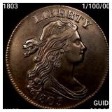1803 1/100/000 Draped Bust Large Cent CHOICE AU
