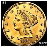 1861 $2.50 Gold Quarter Eagle CHOICE BU