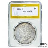 1890-S Morgan Silver Dollar PGA MS63