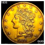 1835 $5 Gold Half Eagle CHOICE AU