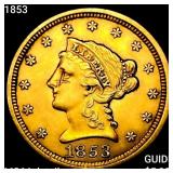 1853 $2.50 Gold Quarter Eagle CHOICE BU