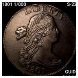 1801 1/000 S-223 Draped Bust Large Cent HIGH GRADE