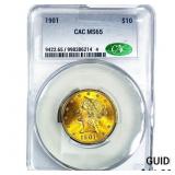 1901 $10 Gold Eagle CAC MS65