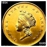 1854 Rare Gold Dollar UNCIRCULATED