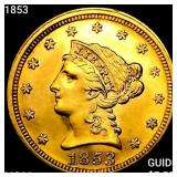 1853 $2.50 Gold Quarter Eagle CHOICE BU