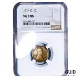 1914-D Wheat Cent NGC VG8 BN