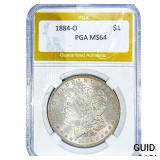 1884-O Morgan Silver Dollar PGA MS64