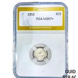 1852 Nickel Three Cent PGA MS67+