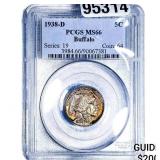 1938-D Buffalo Nickel PCGS MS66