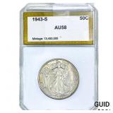 1943-S Walking Liberty Half Dollar PCI AU58