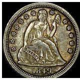 1849 Seated Liberty Dime NEARLY UNCIRCULATED