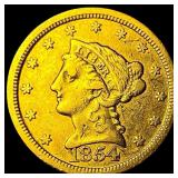 1854 Gold $2.5 Liberty Head Quarter Eagle  CLOSEL