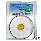 1854 Rare Gold Dollar PCGS AU58