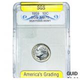 1959 Roosevelt Dime SGS MS70