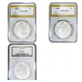 [3 Coins] 1880-1900 Morgan Silver Dollar NGC/PGA M