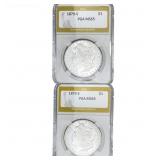 [2 Coins] 1879-S Morgan Silver Dollar PGA MS65