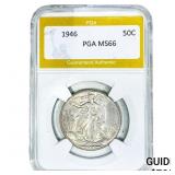 1946 Walking Liberty Half Dollar PGA MS66