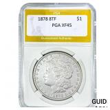 1878 8TF Morgan Silver Dollar PGA XF45