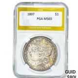 1897 Morgan Silver Dollar PGA MS65