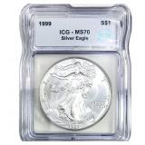 1999 Silver Eagle ICG MS70