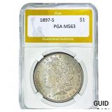 1897-S Morgan Silver Dollar PGA MS63