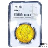 1904 $20 Gold Double Eagle NGC MS63