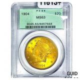 1904 $20 Gold Double Eagle PCGS MS63