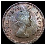 1953 South Africa Bronze 1/4 Penny