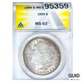 1886 Morgan Silver Dollar ANACS MS63
