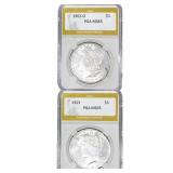 [2 Coins] 1902-1923 Peace & Morgan $1 PGA MS65