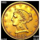 1853 $2.50 Gold Quarter Eagle CHOICE AU