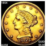 1854 $2.50 Gold Quarter Eagle CHOICE AU