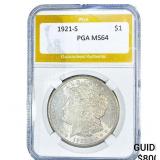 1921-S Morgan Silver Dollar PGA MS64