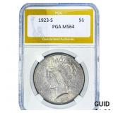 1923-S Silver Peace Dollar PGA MS64
