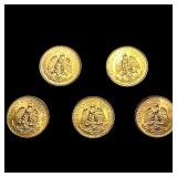 5 1945 2 Pesos Gold