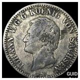 1860 German States Saxony-Albertine Silver 1/3 Tha