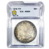 1878 Rev. 79 Morgan Silver Dollar ICG MS64