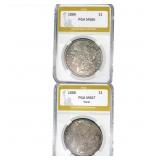 [2 Coins] 1888-1889 Morgan Silver Dollar PGA MS66-