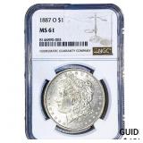 1887-O Morgan Silver Dollar NGC MS61