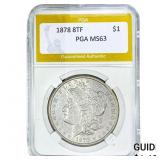 1878 8TF Morgan Silver Dollar PGA MS63
