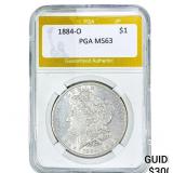 1884-O Morgan Silver Dollar PGA MS63