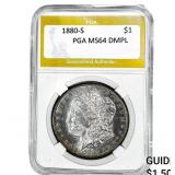 1880-S Morgan Silver Dollar PGA MS64 DMPL