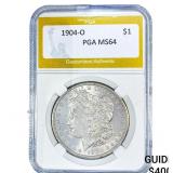 1904-O Morgan Silver Dollar PGA MS64