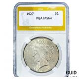 1927 Silver Peace Dollar PGA MS64