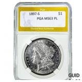 1897-S Morgan Silver Dollar PGA MS63 PL